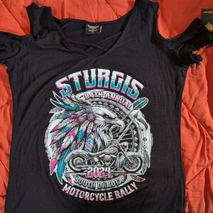 Cold Shoulder Sturgis Graphic Tee - Black